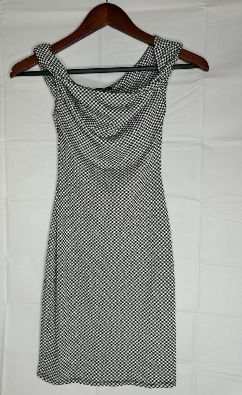 Wild Fable Dress Womens XS Black And White Cowl Neck Sleeveless Bodycon